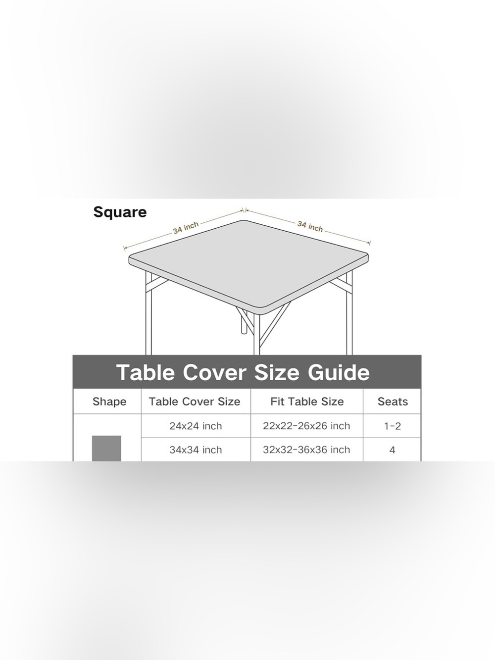 Card Table Cover Fitted Square Elastic Edge Tablecloth, Black 34x34 New in Bag - Picture 6 of 9
